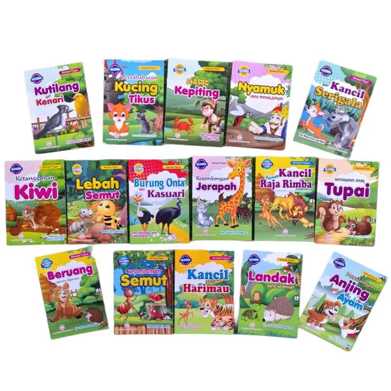 (Termurah) Paket Isi 16 Buku Cerita Fabel Hewan Full Color dan Bergambar
