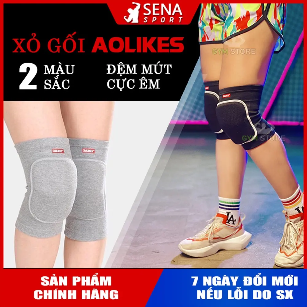 Miếng đệm đầu gối, Bó gối tập Yoga, Đai xỏ gối tập gym, Băng gối thể thao cho nữ chính hãng AOLIKES