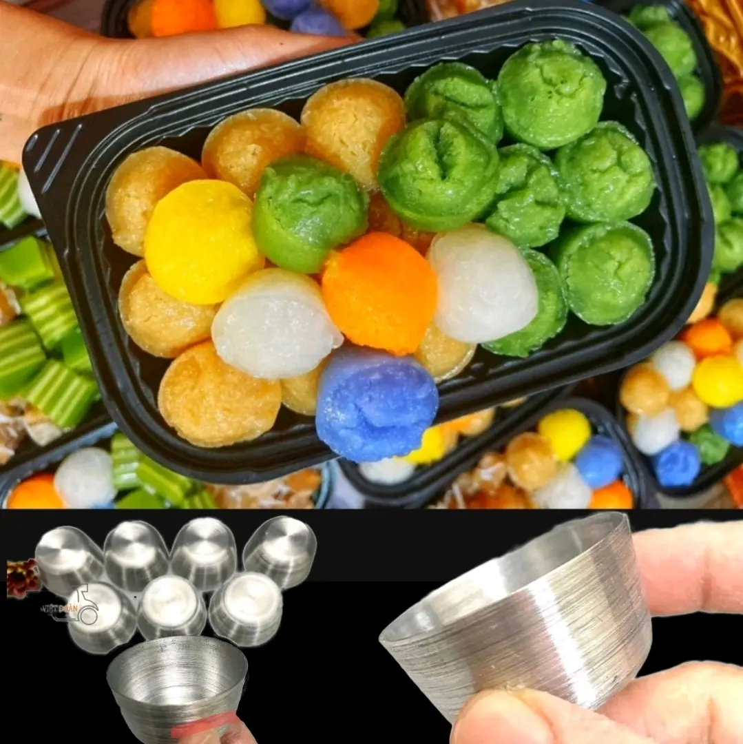 V- Khuôn NHÔM LÀM BÁNH BÒ BÔNG, bánh bò. da lợn 4.2 x 2,5cm- Combo 5, 10 khuôn - Dụng cụ nhà bếp, làm bánh ly  rau