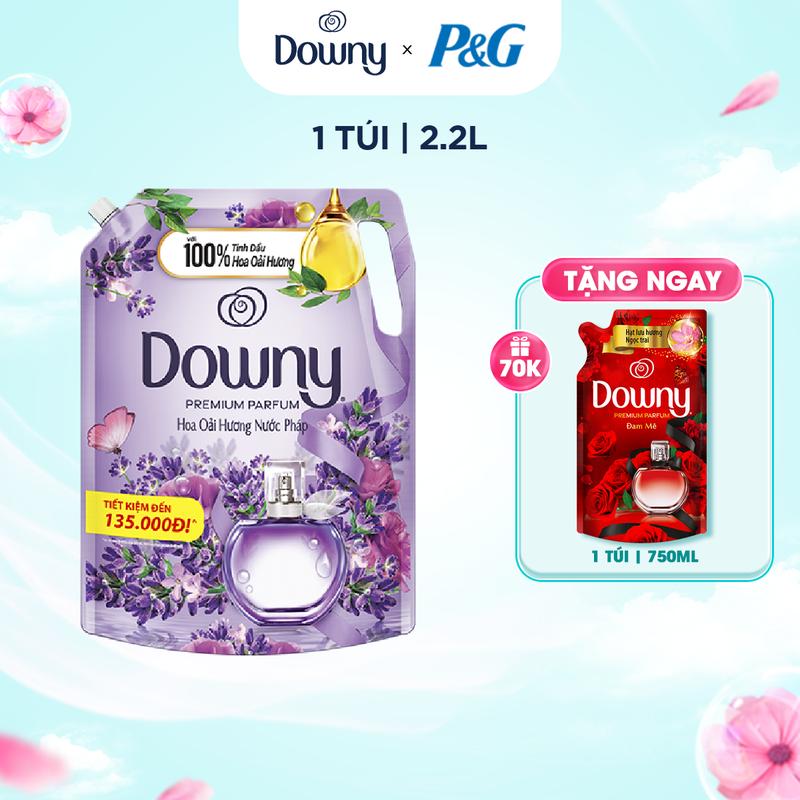 Mua 1 tặng 1 Nước xả vải Downy túi 2.2L oải hương tặng túi xả vải 750ml