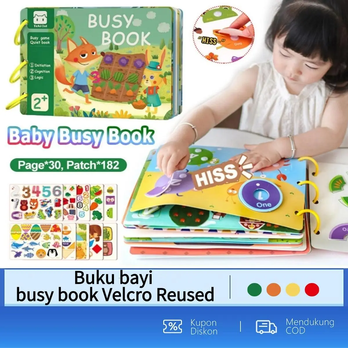 12/14/30 Halaman Quiet Book 5 Bulan + Buku Puzzle Anak-Anak Buku Edukasi Anak Buku Aktivitas Anak Kids Buku Aktivitas Bayi  Dan Velcro  Book Lucu Reused Baby Soft Book With