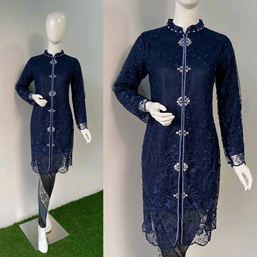 Kebaya Tile Tunik payet mewah kebaya pesta kebaya wanita Kondangan Wisuda Kerah