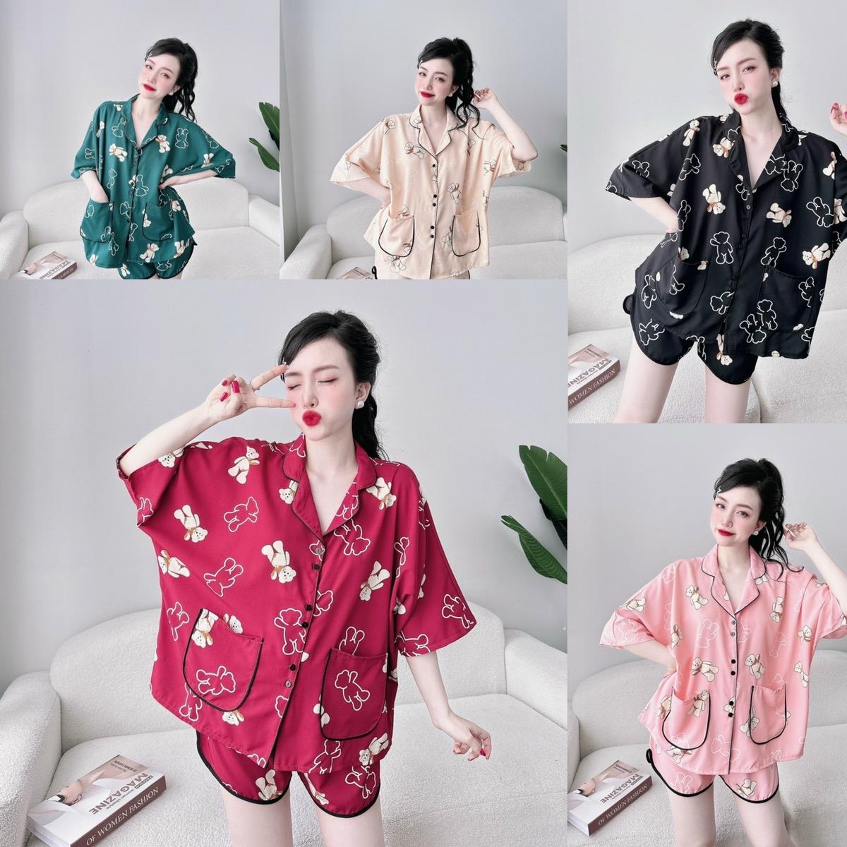 Đồ Bộ - Đồ Ngủ Quần Đùi CÁNH DƠI Vải Lụa Măng gồ Lạnh  Mặc Cực Thích Pijama Bigsize 50-100kg Nữ Quần Ngủ Áo Ngủ - A.5012