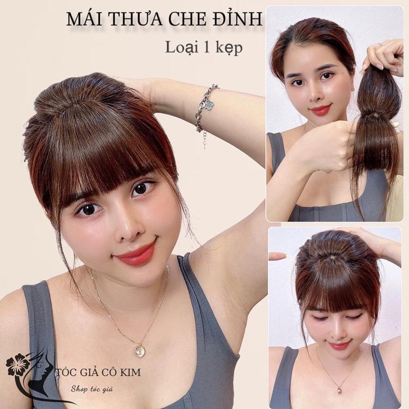 Tóc giả mái thưa che đỉnh đầu loại 1 kẹp ( phom tóc thưa ) dành cho tình trạng tóc thưa nhẹ