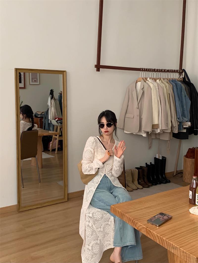 Product Introduction of Áo Cardigan Phong Cách Trung Quốc Mới, Cổ Tròn Mùa Xuân, Phong Cách Dân Tộc, Thiết Kế Khoét Lỗ Nhẹ Nhàng, Có Khóa Và Khe Hở Ren, Áo Sơ Mi Dài, Dành Cho Nữ Top Women Blazer Jacket 1