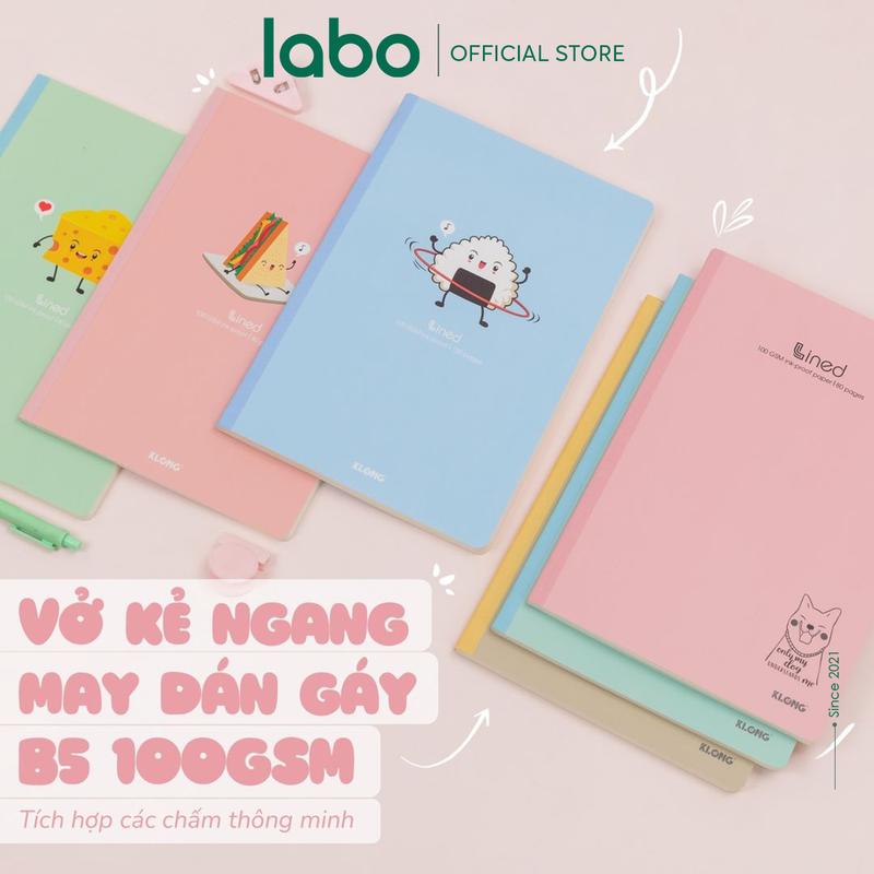 Vở Klong B5 Kẻ Ngang, Caro, Dot Grid 80, 120, 200 Trang 100gsm May Dán Gáy