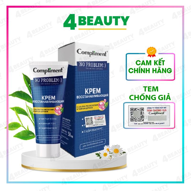 Kem Dưỡng Compliment No problem AHA-BHA-PHA Phục Hồi Da Dầu Mụn 50ml -  4 BEAUTY