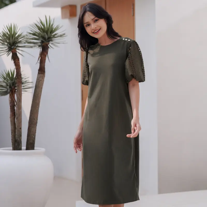 Momelca Wika Daily Dress - Gaun Basic Nyaman Casual Katun Untuk Wanita 6