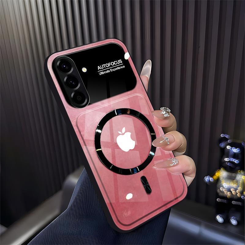 Cocok untuk casing ponsel  Galaxy A56 Casing ponsel anti jatuh dengan ikon gradien magnetik kaca baru-BLK