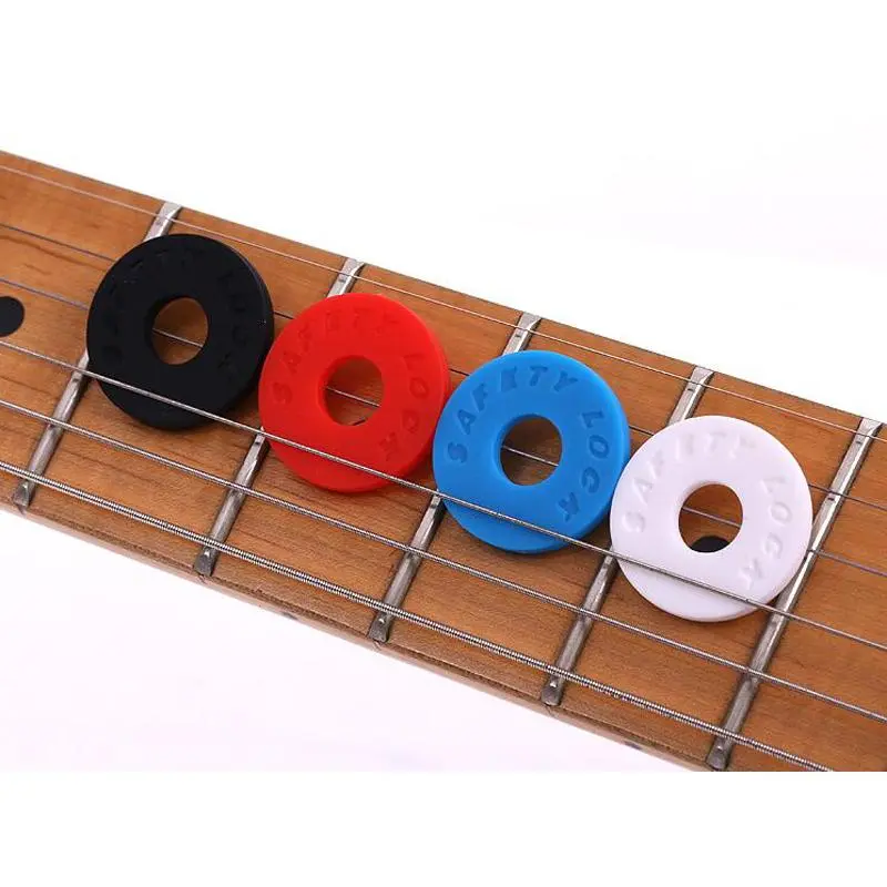 4pcs/Lot Electric Guitar Strap Locks Blocks Rubber Material Bass Guitar Strap Lock Guitar Parts & Accessories Drop Shipping GYH