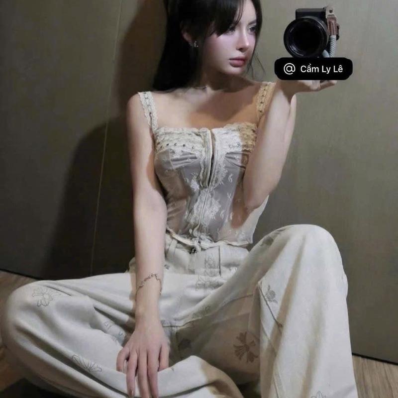 Áo ren đinh về duy nhất 1 mầu  S m hàng qcccl1 e có cả quần nhé 2