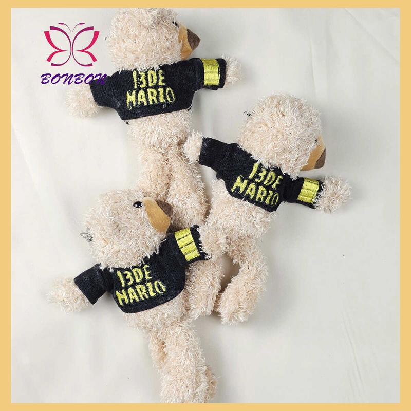 Ghim cài phụ kiện gấu teddy lông xù mặc áo đen cá tính- phụ kiện thời trang 1