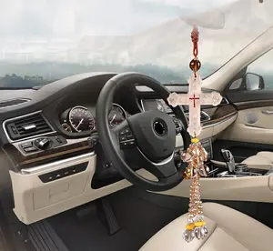 Hiasan Gantungan Spion Salib Kristal Car