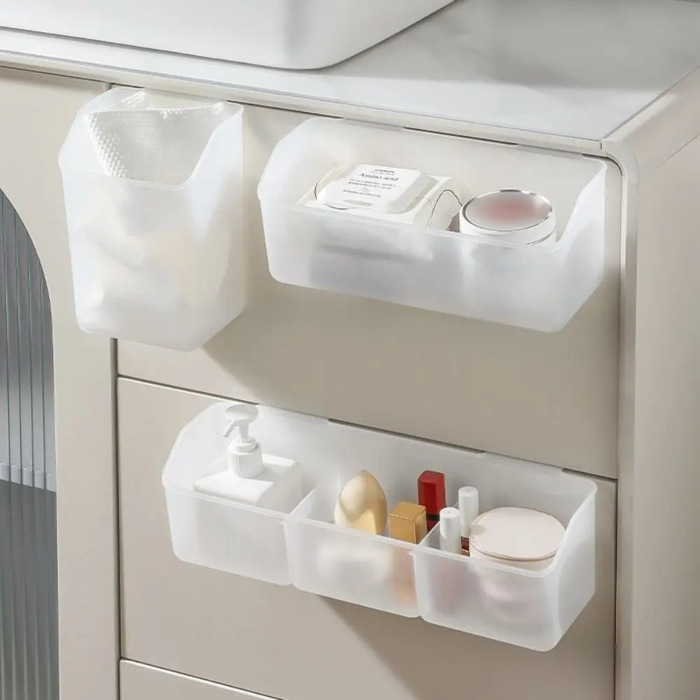 Giỏ Đựng Đồ Nhà Bếp Bằng Nhựa, Dụng Cụ Sắp Xếp Treo Tường, Có Thể Tháo Rời Với Móc Có Thể Tháo Rời Giá Để Cốc, Để Làm Sạch Để Bàn, Dễ Lắp Đặt, Hộp Đựng Đồ Trong Phòng Tắm, Phòng Khách