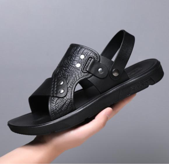 Dép nam cao cấp sang trọng lịch lãm đế đúc bền bỉ chống trượt, đen, size 39-44 1