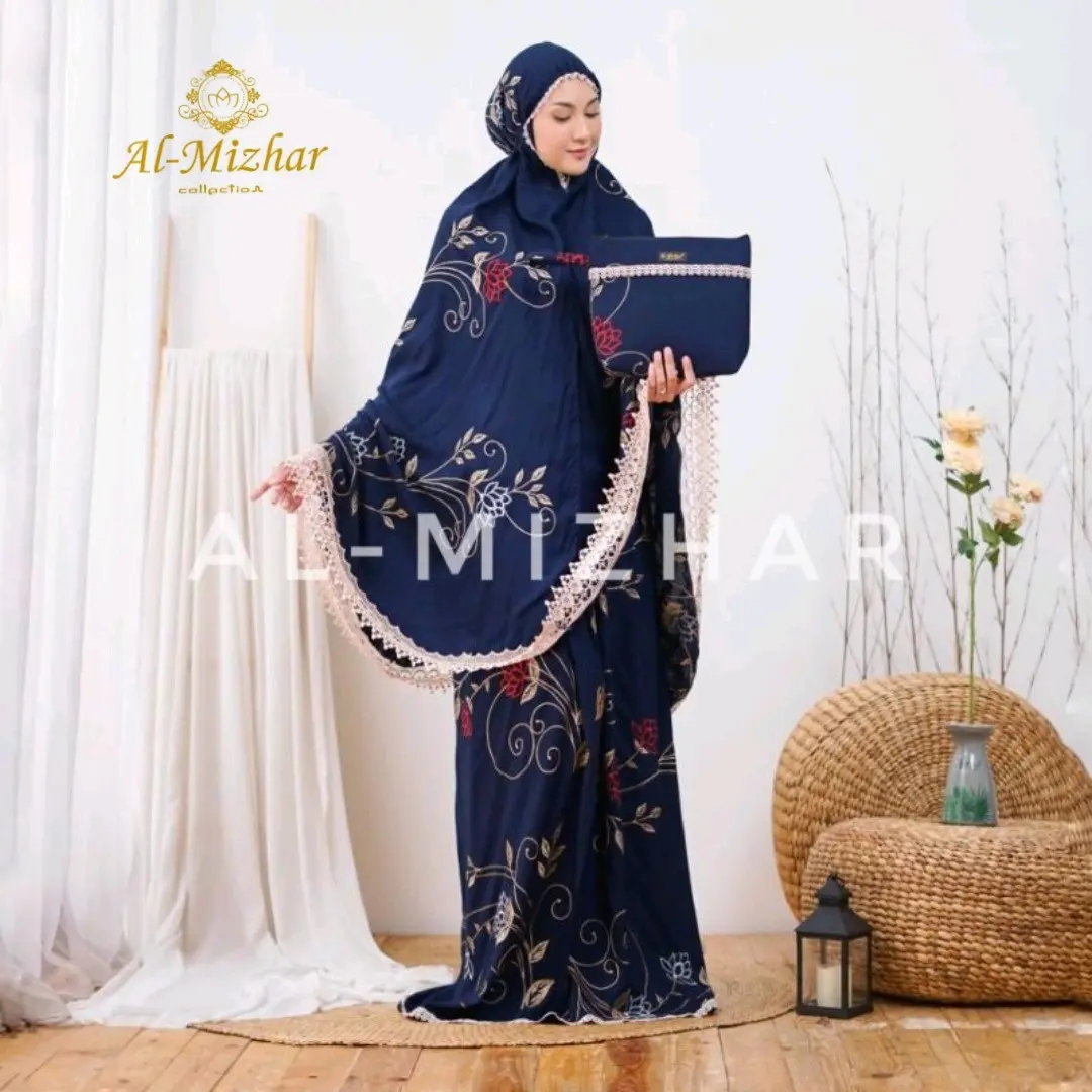 Mukena Dewasa Terbaru Bordir Mewah Platinum Rose Jumbo Poliester