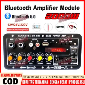 [Promo Terbaru] Papan Amplifier 2000W D10 D30 HiFi Audio Digital Karaoke Power Amp Untuk Speaker 8-12 Inch 220V-DC 12V-24V Bluetooth USB TF FM Radio Player/amplifier karaoke murah/amplifier bluetooth bass super/amplifier subwoofer 2000 watt