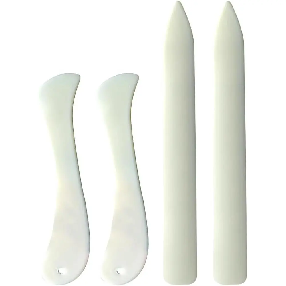 Plastic Bone Folder Paper Creaser Set, 4 Counts/set Professional Leather Crafts Tool, Origami Tools for Card Making Quilting Leather Crafts