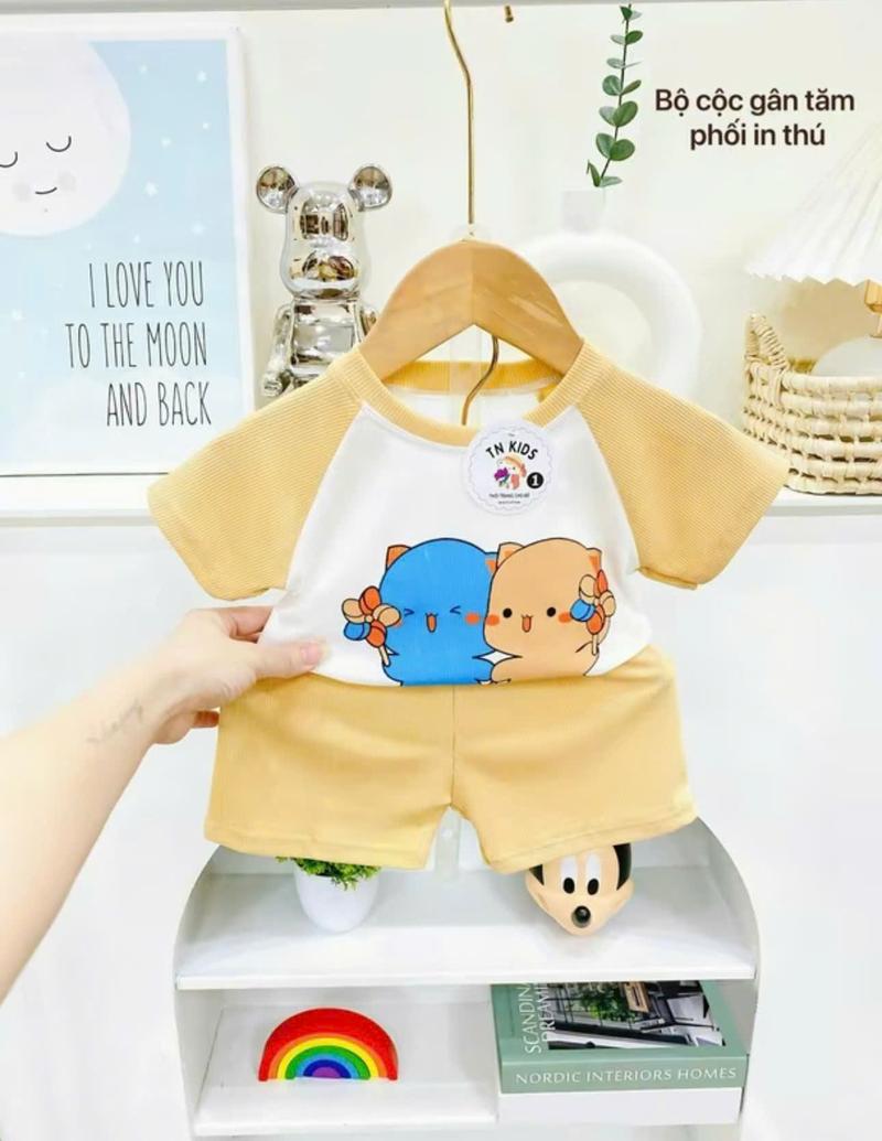 Product Introduction of Combo 6 Bộ (Mua 5 bộ tặng thêm 1 bộ bất kì) Cộc Tay tăm lạnh phối in thú. Cho Bé Trai/Bé Gái 3-16kg, Thoải Mái 5