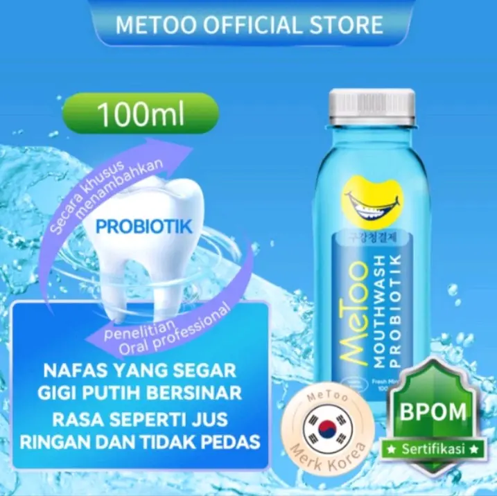viral metoo mouthwash probiotik 100ml membuat nafas lebih segar Kumur Membersihkan Mulut 1
