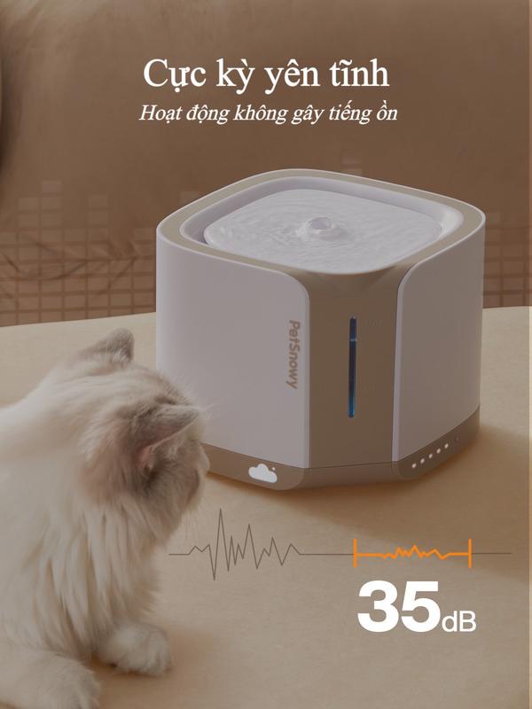 [Petsnowy] Đài phun nước tự động cho mèo, máy uống nước tự động cho chó mèo thông qua app điện thoại 1