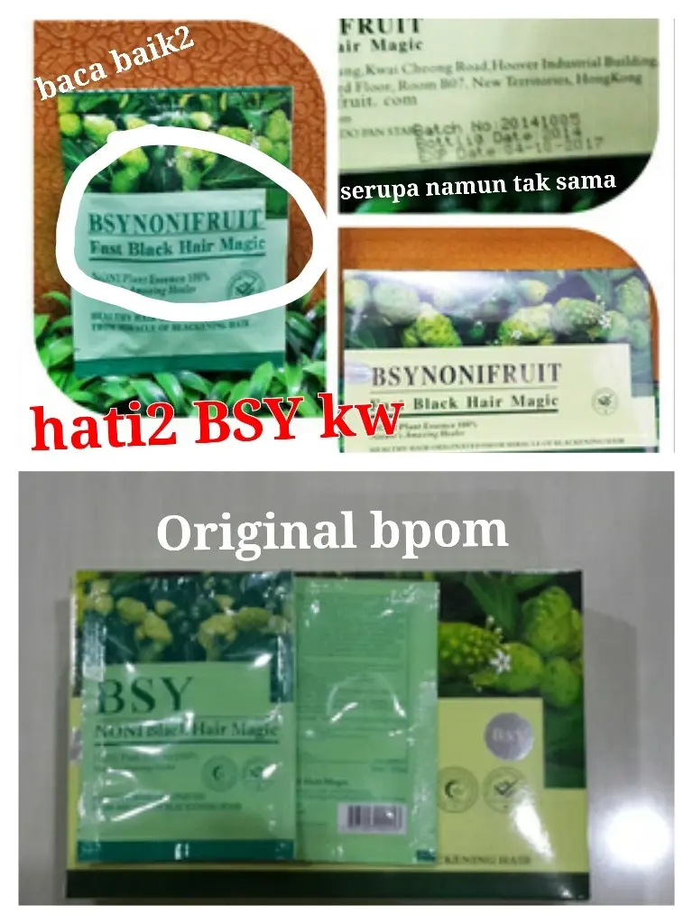 Bsy shampo noni LOGO2 MURAH strip hijau Bpom tanpa brosur didalam Printing tanggal rapi (box)