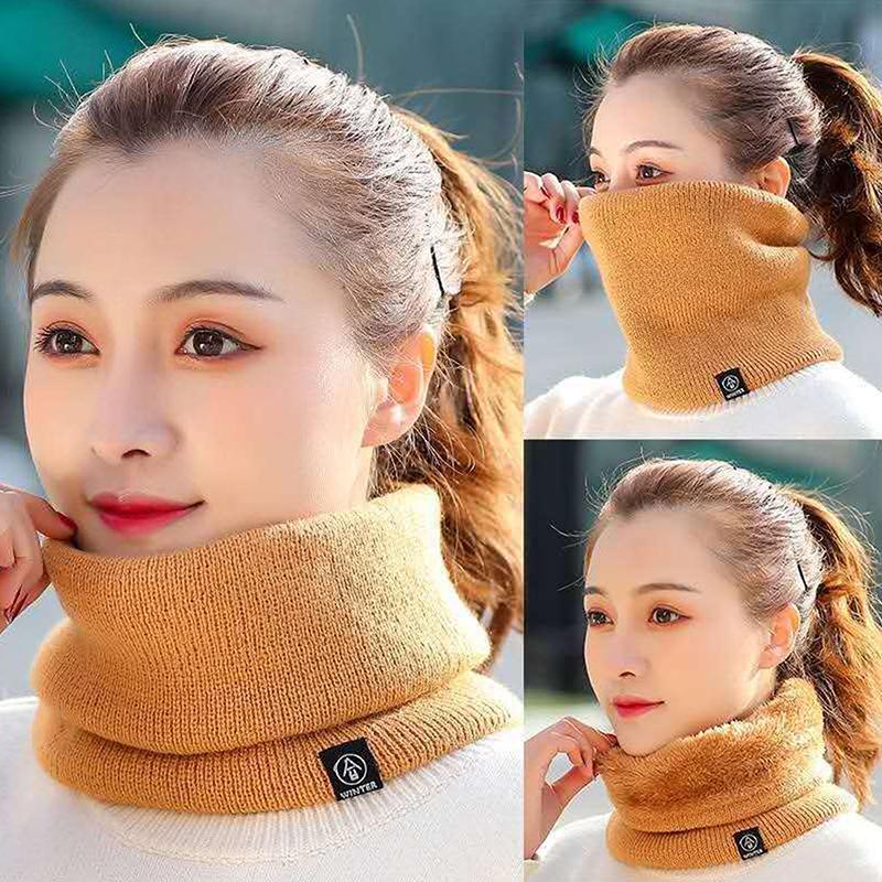  Khăn Quàng Quàng Cổ Dệt Kim Ấm Áp Mùa Đông Khăn Quàng cổ Quàng Cổ Snood Màu Trơn Dày Làm Bằng Len Và Lông Thú Làm Ấm Cổ Unisex Thích Hợp Cho Nam Và Nữ Khăn Quàng Cổ Cổ Có Vòng Khăn Quàng Cổ Áo Chui Đầu Nữ 