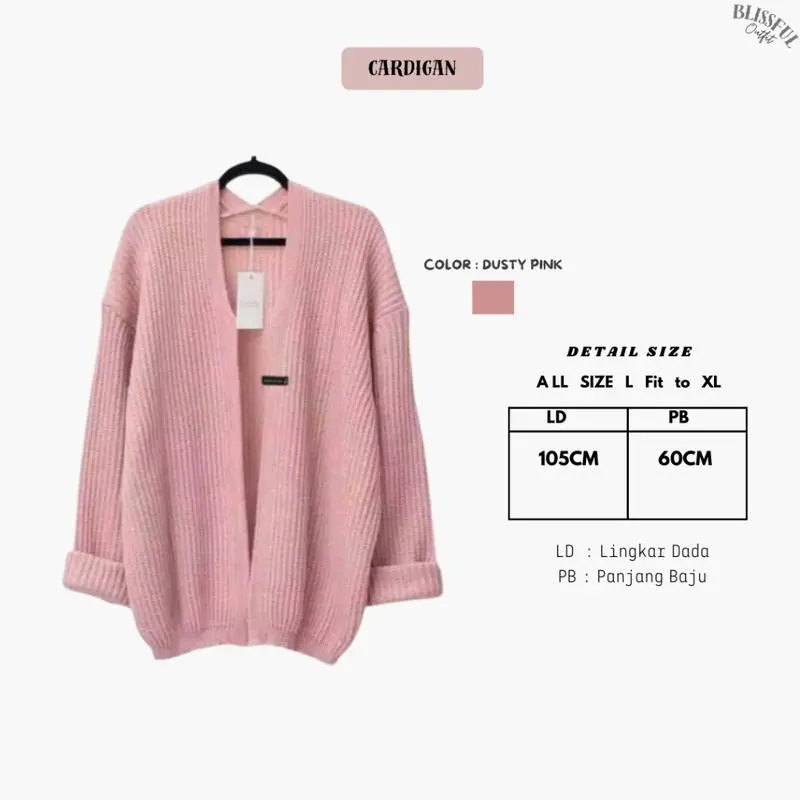 Isharaproject - ZAVIRA Oneset Outfit Wanita / Atasan Cardigan Pink / Inner Tanktop / Bawahan Celana Kulot Scuba / OOTD Korean Baju Kantong / Setelan Santai Casual Formal Panjang 2