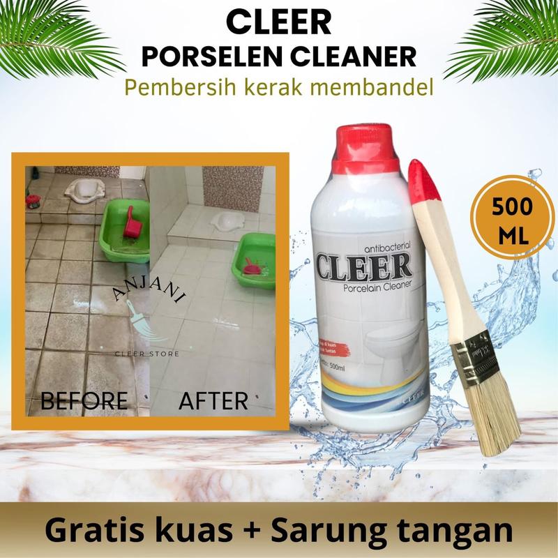 CLEER CAIRAN PEMBERSIH KAMAR MANDI (free kuas dan sarung tangan ) ukuran 1000ml 3