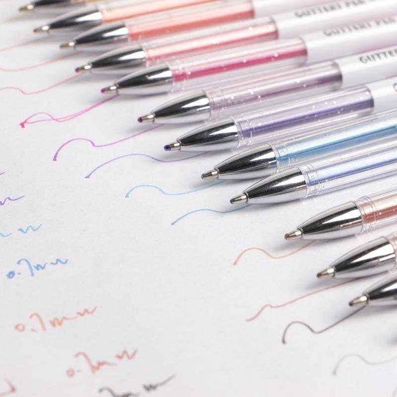 【COD】AIGD 24PCS/0.5mm/PULPEN GEL GLITTER LUCU IMUT pulpen  jumbo pensil  12b Transparan Pena Tinta tipe  x Stationery 1