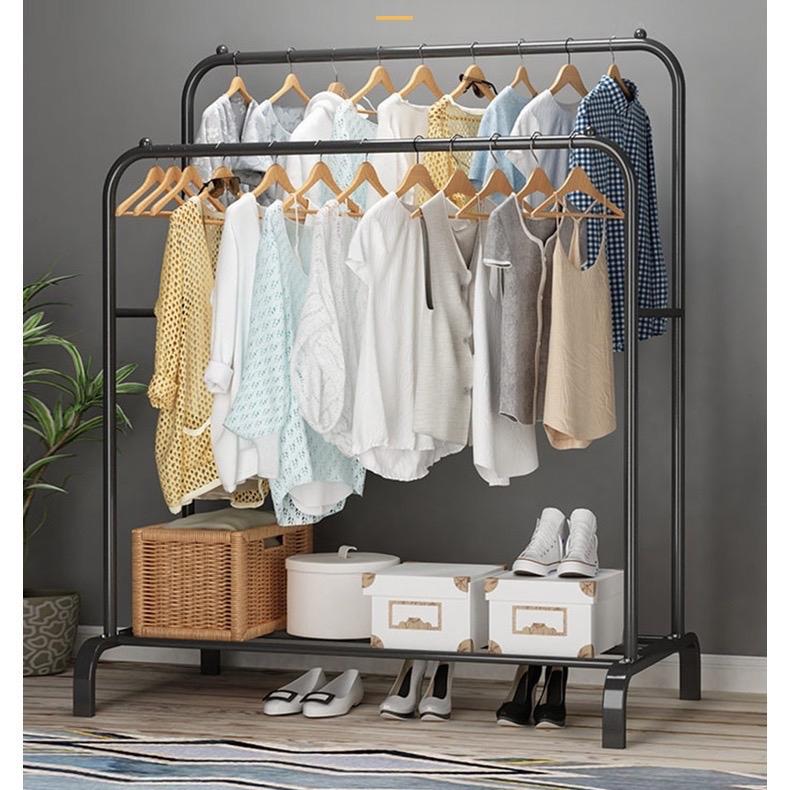 Kệ Treo Quần Áo Cao Cấp 2 Giàn Phơi 1 Tầng Để Đồ Thép Mạ Cacbon