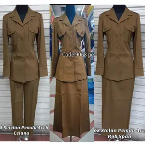 blazer azkia setelan warna pemda tua krah jas kode 968 saku dua di dada set rok span-rok span-celana Seragam Kerja