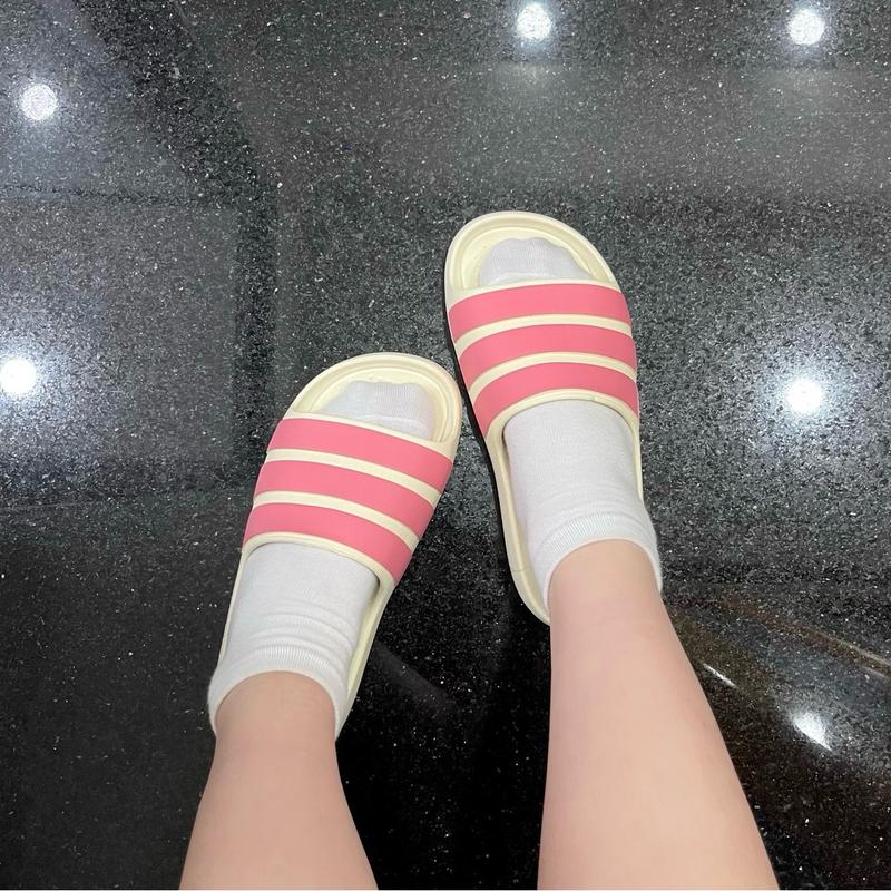 Dép cao su đúc 3 sọc ngang to nam nữ chống thấm nước trendy DéP Slipper Dép Lê Quai Ngang
