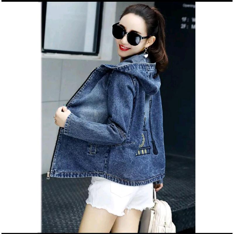 JAKET JEANS HOODIE IMPORT/JAKET JEANS WANITA TERBARU!!! 2