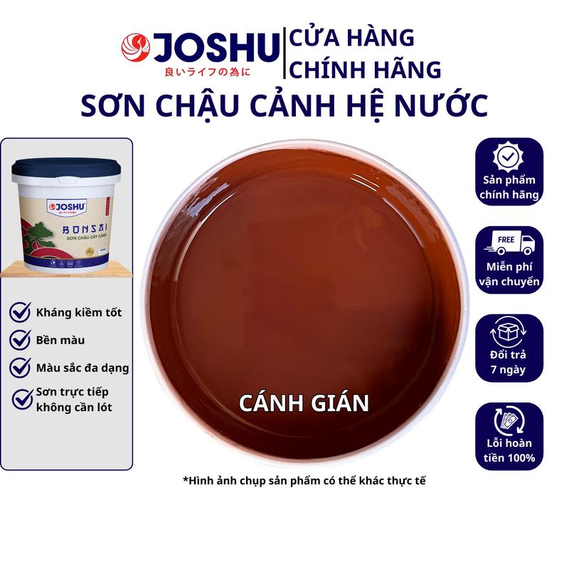 Sơn Giả Gỗ JOSHU 1.2Kg Màu Cánh Gián, Sơn ngoại thất, có kháng kiềm son nuoc c hậu sonjotun atm jotun