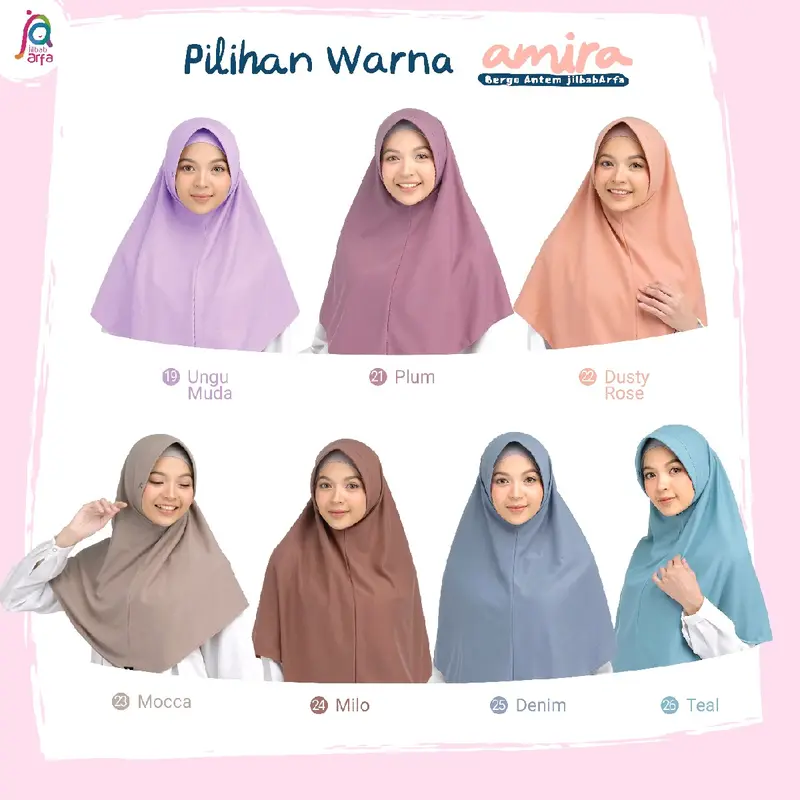 Amira, Bergo Kaos Antem Jilbab Instan Panjang Muslim Kerudung Santai 1