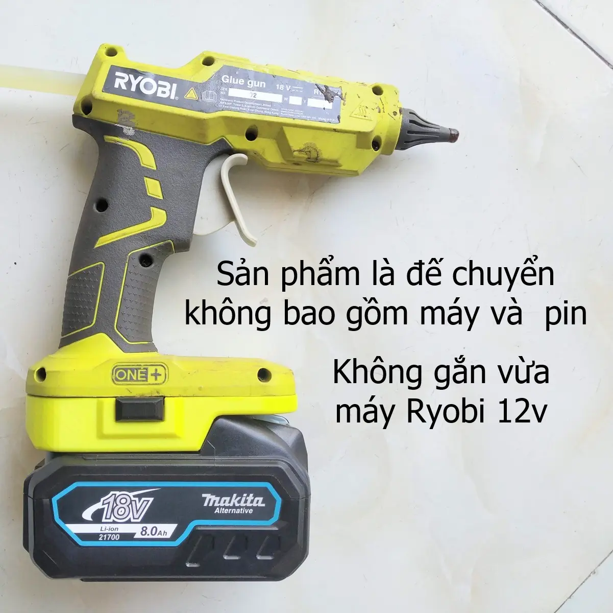 Đế chuyển pin Makita 18v phổ thông cho máy Ryobi ONE+ 18v