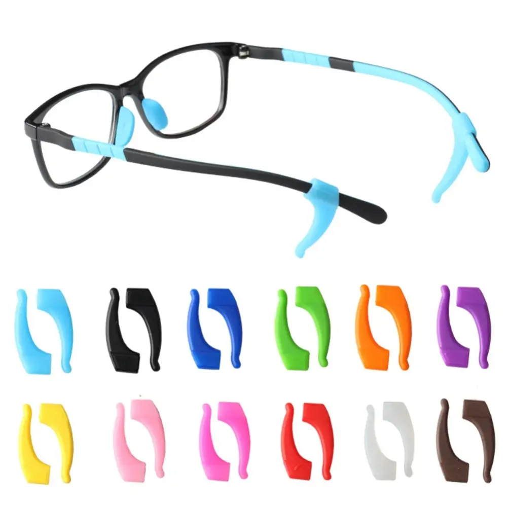 1 Pair Anti Slip Silicone Ear Hooks For Kids Adult Round Grips Eyewear Accessories Eye Glasses Holder Soft Multicolor For Sports