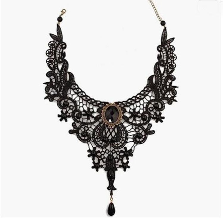 Product Introduction of Vòng Cổ Ren, Phong Cách Gothic Châu Âu Và Mỹ, Dây Chuyền Xương Đòn Vòng Cổ Nữ, Vòng Cổ Đơn Giản, Phụ Kiện Punk Màu Đen, Dây Đeo Cổ, Vòng Cổ 9