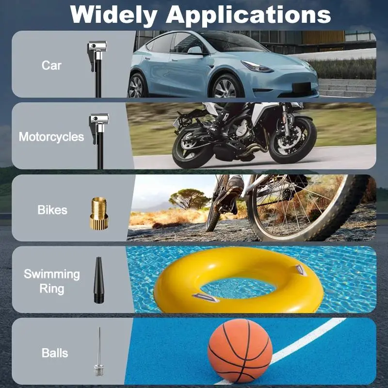 Portable Air Compressor, 3 in 1 Inflation Pump, Multifunctional Wireless Mini Inflation Pump, Suitable for Ball, Bicycle, Motorcycle & Car Tire Inflation, Vehicle 7