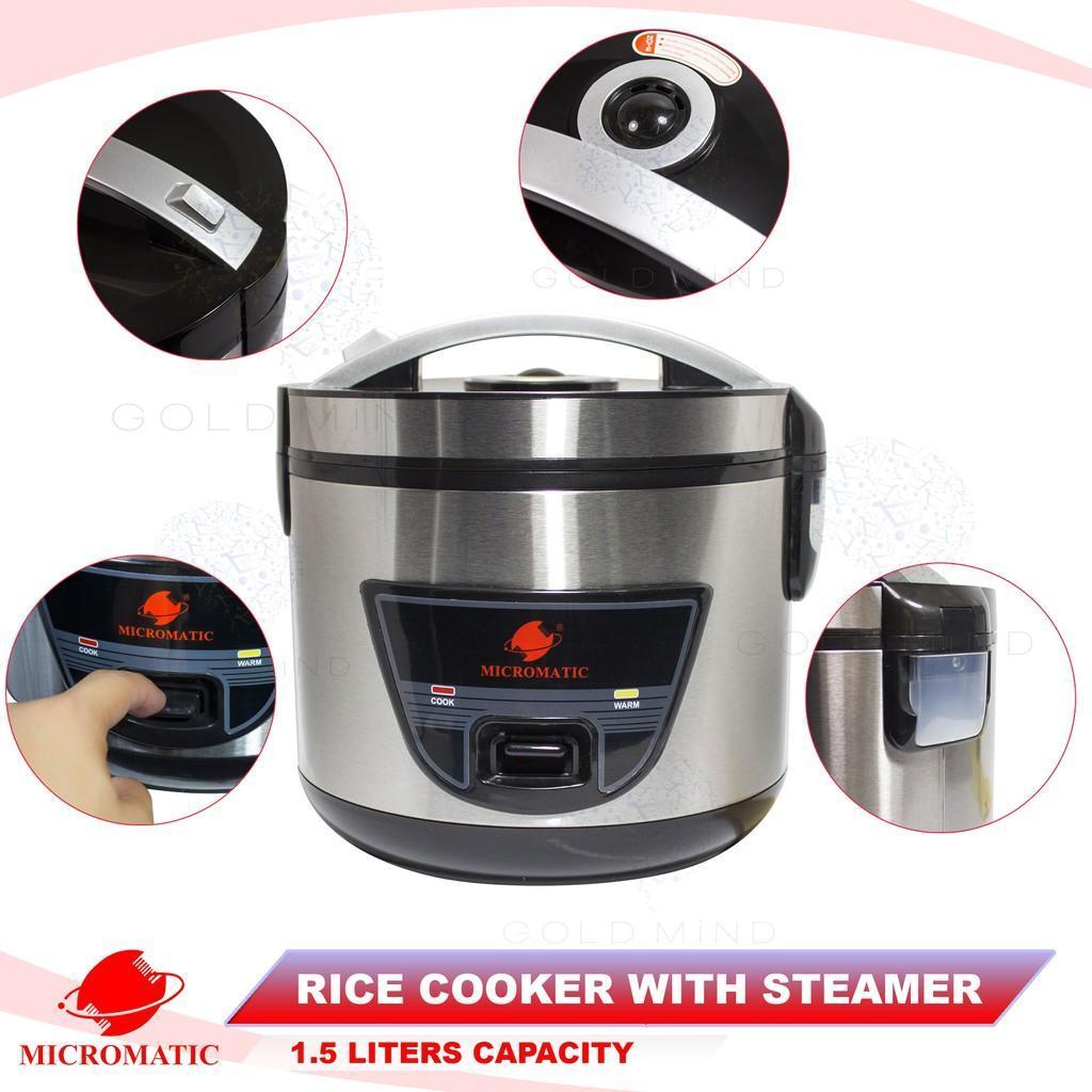 Macromatic Rice Cooker Micromatic Rice Cooker 1.5L Jar Type 6-8 person 500W (with Steamer ...