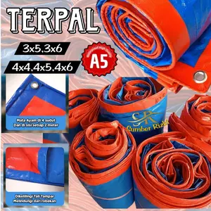 Terpal A5 Korea Biru oren ukuran 3x6 4x4 4x5 4x6 meter bahan plastik tebal awet dan berkualitas