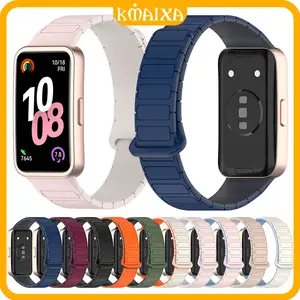 [Tali Jam] Magnetic Strap for Huawei Band 10/9/8 Soft Silikon Sport Replacement Silicone Rubber Band Bracelet Belt Bracelet Wristbands Accessories Tali Jam Tangan for Smartwatch Huawei Band 10 9 8 NFC