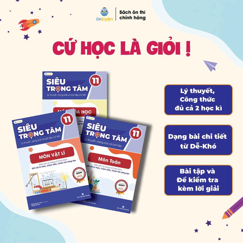 [GIẢM 300k] Combo 3 sách Siêu trọng tâm lớp 11 bất kỳ giá rẻ, đủ môn Toán, Lí, Hoá, Sinh, Anh, Văn, Sử, Địa, KTPL (Nhà sách Ôn luyện)
