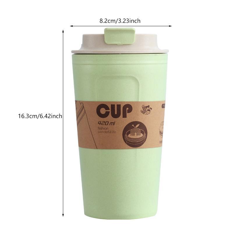 Bamboo Fiber Water Bottle, 1 Count Portable Water Cup with Straw, Leak-proof Drinking Cup for Home & Office & School 1