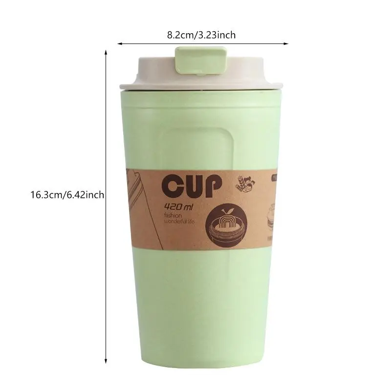 Bamboo Fiber Water Bottle, 1 Count Portable Water Cup with Straw, Leak-proof Drinking Cup for Home & Office & School 1