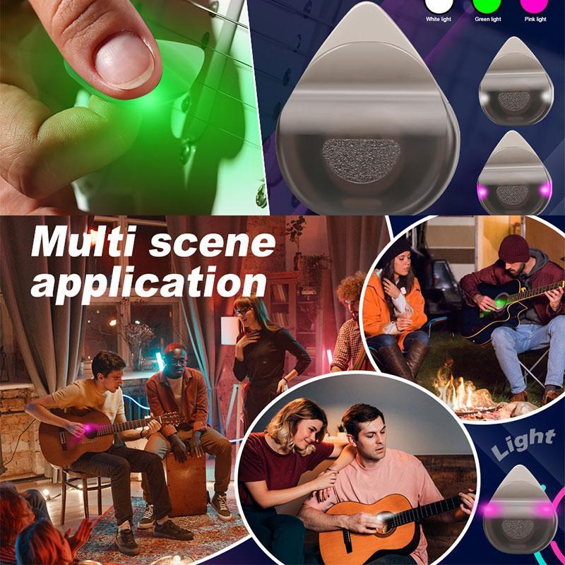 Luminous Guitar Pick, Colorful LED Light Up Guitar Pick, Automatic LED Guitar Pick, Enhanced Stage Performance Luminous Guitar Pick 9