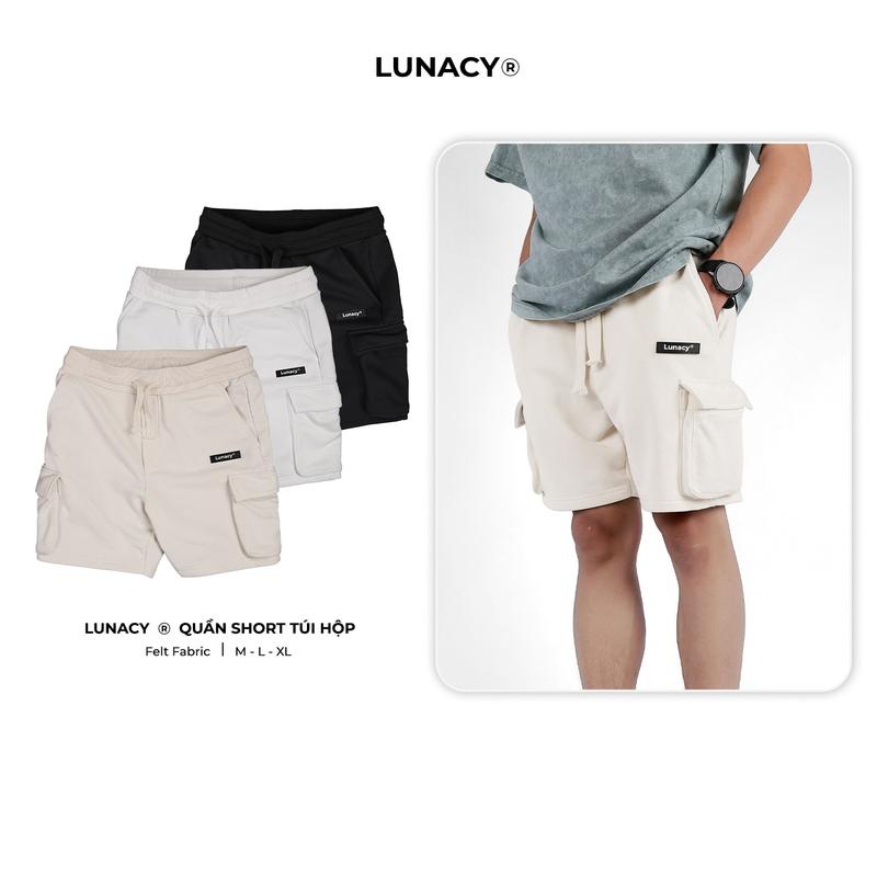 Quần Short Unisex túi hộp Nam Nữ Oversize phong cách đường phố LUNACY