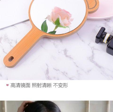 Product Introduction of Handle Mirror Cute Dressing Wooden Handheld Beauty Mirror with Handle Makeup Mirror for Women Original Wood Portable HD 12