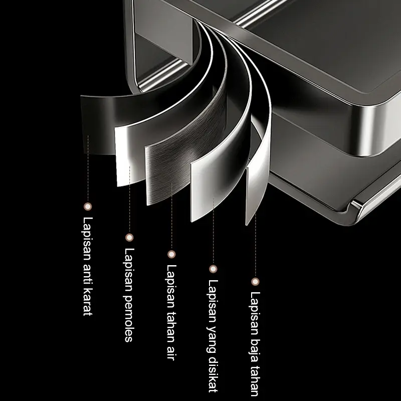 Rak Bumbu Dapur Dinding Kitchen Rack Tempat Pisau Rak Gantung Rak Dapur Rak Sendok Garpu Aluminium Dengan Cat Coating Anti Panas Dan Anti Karat Bisa Dicuci 8